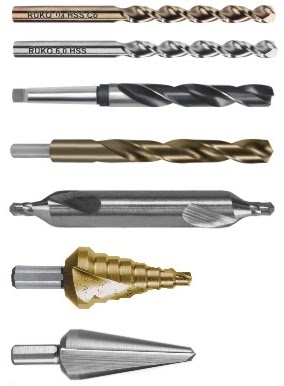 Типи свердел HSS, HSS-TiN, HSS-Co
